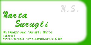 marta surugli business card